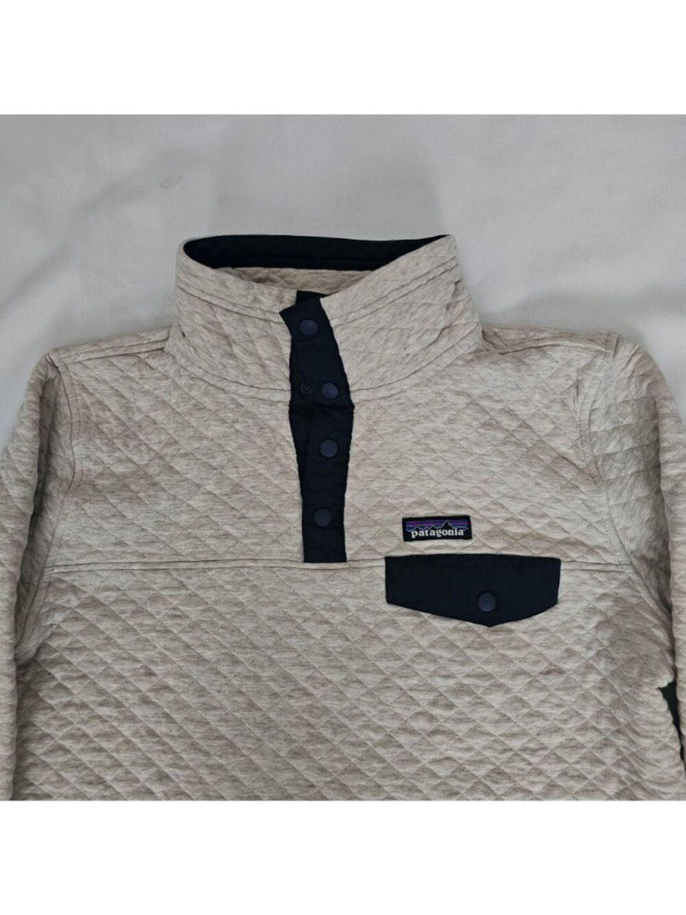 Patagonia Organic Cotton Quilt Snap-T Pullover Sweatshirt Birch White Sz Medium - Picture 5 of 16